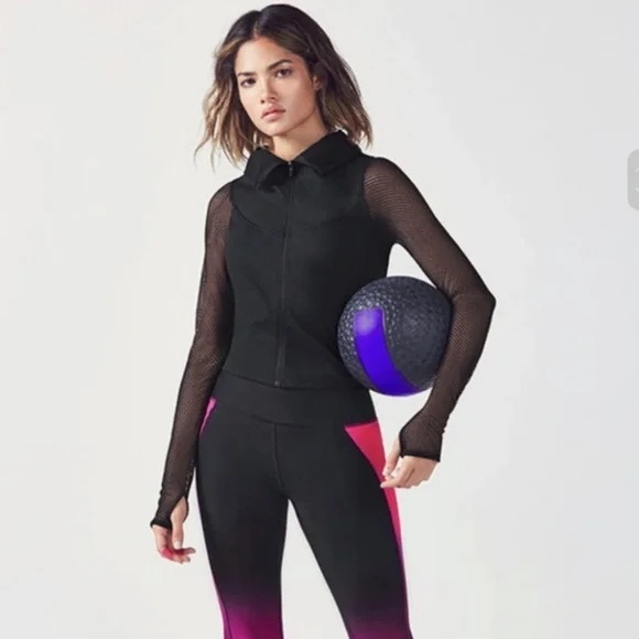 Fabletics Black Mesh Jacket